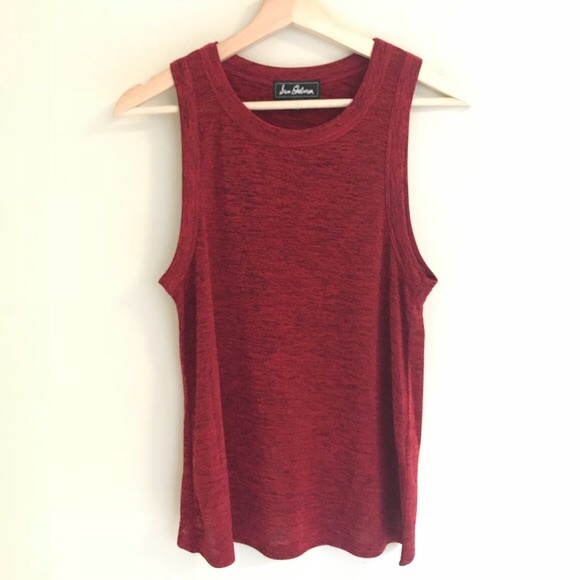 Sam Edelman Isla Marled Cross Back Tank Top Red - Picture 4 of 8